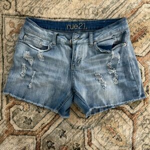 Light washed ripped shorts